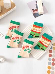 5對兒童聖誕節禮物時尚中筒襪,適用於男孩和女孩 - 彩色 - 查看 6