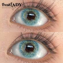 FRESH LADY Freshlady Nattier Blue 14.2mm 有色隱形眼鏡,可用1年 - 藍色 - 查看 5