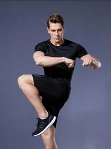 Bộ 2 áo thun thể thao nam kiểu bạn trai nhanh khô và quần áo chạy bộ thoáng khí rộng rãi Quần áo tập gym Áo thun cơ bản kiểu bạn trai cho nam - Xám - Xem 5