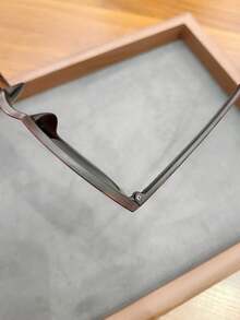 1 chiếc kính thời trang gọng tròn vân gỗ dành cho nữ thích hợp cho du lịch ngoài trời - Đỏ - Xem 5