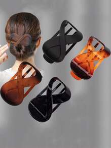 4入組女士大號啞光夾，帶齒華貴髮夾適用於厚髮，適用於盤髮和時尚發型，休閒髮飾配件 - 彩色 - 查看 1