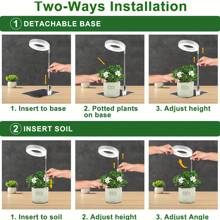 適用於室內植物的植物生長燈,帶金屬支架的全光譜 Led 植物燈,帶自動定時器的植物生長燈桌面生長燈,10 種調光級別,適合室內生長的小型紫外線燈 - 紅藍光譜 - 查看 6