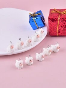 混合隨機10入組時尚3d貓羊考拉蛇狐猪青蛙動物樹脂吊飾項鍊女性手作耳環項鍊珠寶製作 - 彩色 - 查看 13