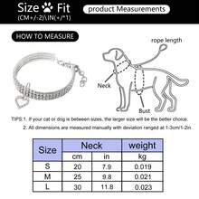1pc Crystal Heart Shaped Elastic Pet Collar With Sparkling Finish, Perfect Accessory For Your Furry Friends, Suitable For Small To Medium Sized Cats And Dogs - White - View 3