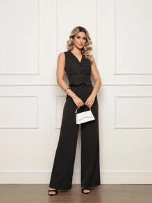 Women Two-piece Outfits - Black and White - View 4
