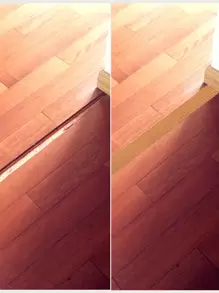 1/2米捲4CM寬PVC自粘式木地板均高條、踢腳線和門檻條，背面帶有可修剪的膠粘貼，可用作門縫飾條，地面隔斷和裝飾 - 黃色 - 查看 2