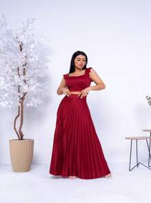 Women Skirts - Màu Đỏ Sâu - Xem 1