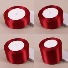 1入組25碼/22米的酒紅色緞帶,適合婚禮派對裝飾、禮品包裝、聖誕節、新年、服裝手工縫紉材料diy