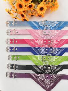 1 件紫色寵物項圈套裝,時尚寵物頭巾項圈裝飾,圍兜和口水布,寵物用品 - 紫色 - 查看 4