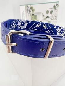 1 件紫色寵物項圈套裝,時尚寵物頭巾項圈裝飾,圍兜和口水布,寵物用品 - 紫色 - 查看 5