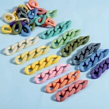 5pcs/pack Multicolor Oval Frosted Acrylic Chain Links For Connecting And Diy Jewelry Making Materials - Type B acrylic broken chain - View 5