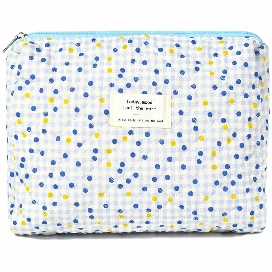 2pcs Coquette Makeup Bag Coquette Aesthetic Cosmetic Bag Large Travel Makeup Organizer Cute Pouch Cotto Kawaii Toiletry Bag - 藍白色 - 查看 1