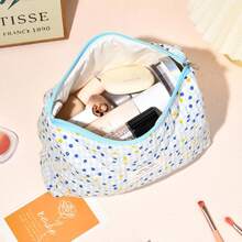 2pcs Coquette Makeup Bag Coquette Aesthetic Cosmetic Bag Large Travel Makeup Organizer Cute Pouch Cotto Kawaii Toiletry Bag - 藍白色 - 查看 4