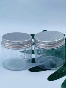 2pcs 50ml Transparent Empty Cosmetic Packaging Jar Cream Container For Storage, Moisturizer, Lotion, Samples, Spice - Silver - View 3