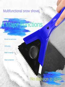 Multi-functional Car Snow Shovel - Car Snow Brush, Snow Plow, And Ice Scraper For Car Snow Removal - Blue - View 2