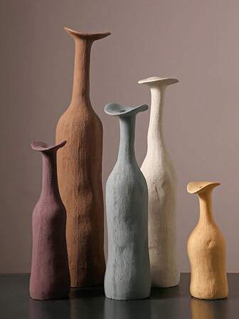 Handmade Textured Ceramic Vase, Morandi Style Solid Color Flower Pot Decorative Gift For Tv Cabinet, Coffee Table, Nightstand,Home Decor,Flower Vase,Centerpiece,Table Decor Room Decor Glass Vase