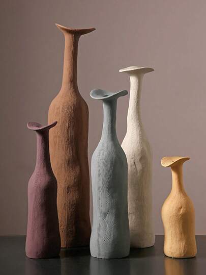 Handmade Textured Ceramic Vase, Morandi Style Solid Color Flower Pot Decorative Gift For Tv Cabinet, Coffee Table, Nightstand,Home Decor,Flower Vase,Centerpiece,Table Decor Room Decor Glass Vase