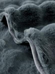 1入實色毛絨沙發墊,兔子風格蓬鬆寵物友好家具保護套,客廳裝飾 - 深灰色 - 查看 9