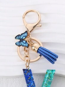 1 Miếng Long lanh Bướm & Chữ cái Trang trí Móc chìa khóa - Nhiều màu - Xem 2