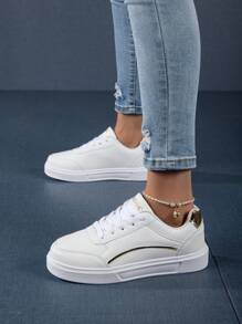 Của phụ nữ Vàng Trang trí Chi tiết Lace-up Giày trượt băng , Ngoài trời Giải trí Thể thao Giày thể thao - Vàng - Xem 4