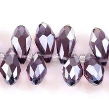 50入組/套鍍層掉落形玻璃水晶珠,帶水平孔,多色多角剔透珠子,適用於手鍊和項鍊diy,尺寸包括5x7mm 6x12mm 8x13mm - 彩色 - 查看 16