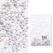 1440Pcs/Bag Crystal Ab Color Non Hotfix Crystal Flatback Nail Rhinestone Diy Nail Charms Nail Gems Nail Supplies Nails - Multicolor - View 3