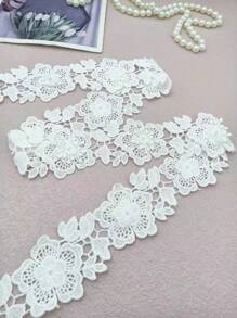 Ruban De Décoration Artisanale En Soie De Lait Avec Broderie Et Jacquard En Relief 3d En Forme De Fleur Pour Accessoire De Vêtement, Matériel De Couture, Chapeau, Sac Et Bricolage.