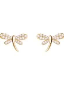 1 đôi Đơn giản Và Sang trọng S925 Bạc nguyên chất Mạ vàng 18K con chuồn chuồn Côn trùng Bông tai stud Đối với phụ nữ , Mặc hàng ngày Và Phụ kiện Qủa tặng - Vàng - Xem 2