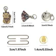 3pcs/Set Star And Moon Design Diy Wallet Making Supplies, Including C-Shaped Clasp For Wallet, Lock For Card Holder And Coin Purse, 5cm Round Slider Clasp - Silver - View 7