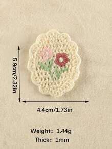 3 قطع / مجموعة من التطريز اللاصق للملابس والقبعات و الأعمال اليدوية مع عدم وجود لاصق وشكل زهرة