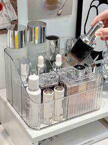 1 Giá trưng bày mỹ phẩm nhiều lưới trong suốt, Hộp lưu trữ mỹ phẩm acrylic tuyệt vời, dùng để đựng cọ, mỹ phẩm, bút, đồ lặt vặt để bàn, hộp đựng đồ gia dụng, thích hợp cho bàn trang điểm, phòng tắm, phòng ngủ, gia đình và ký túc xá - Trong sáng - Xem 5