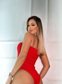 Women Bodysuits - 紅色 - 查看 2