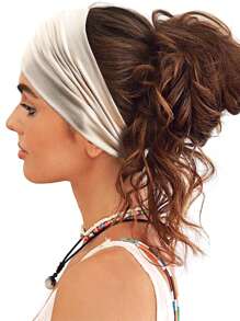 2 件装女士复古头巾波西米亚风头带扭结弹性发饰，2 件装时尚头带