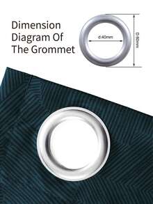 1pc Printed Coated Curtain In Dark Blue - Navy Blue - View 2