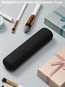 2入組可攜式矽膠化妝刷收納盒,旅行化妝刷收納盒,化妝包化妝包學校用品學生宿舍化妝刷組織器洗衣袋化妝包化妝品收納,適用於旅遊,大學宿舍,女性送禮物感恩節 - 黑色 - 查看 8