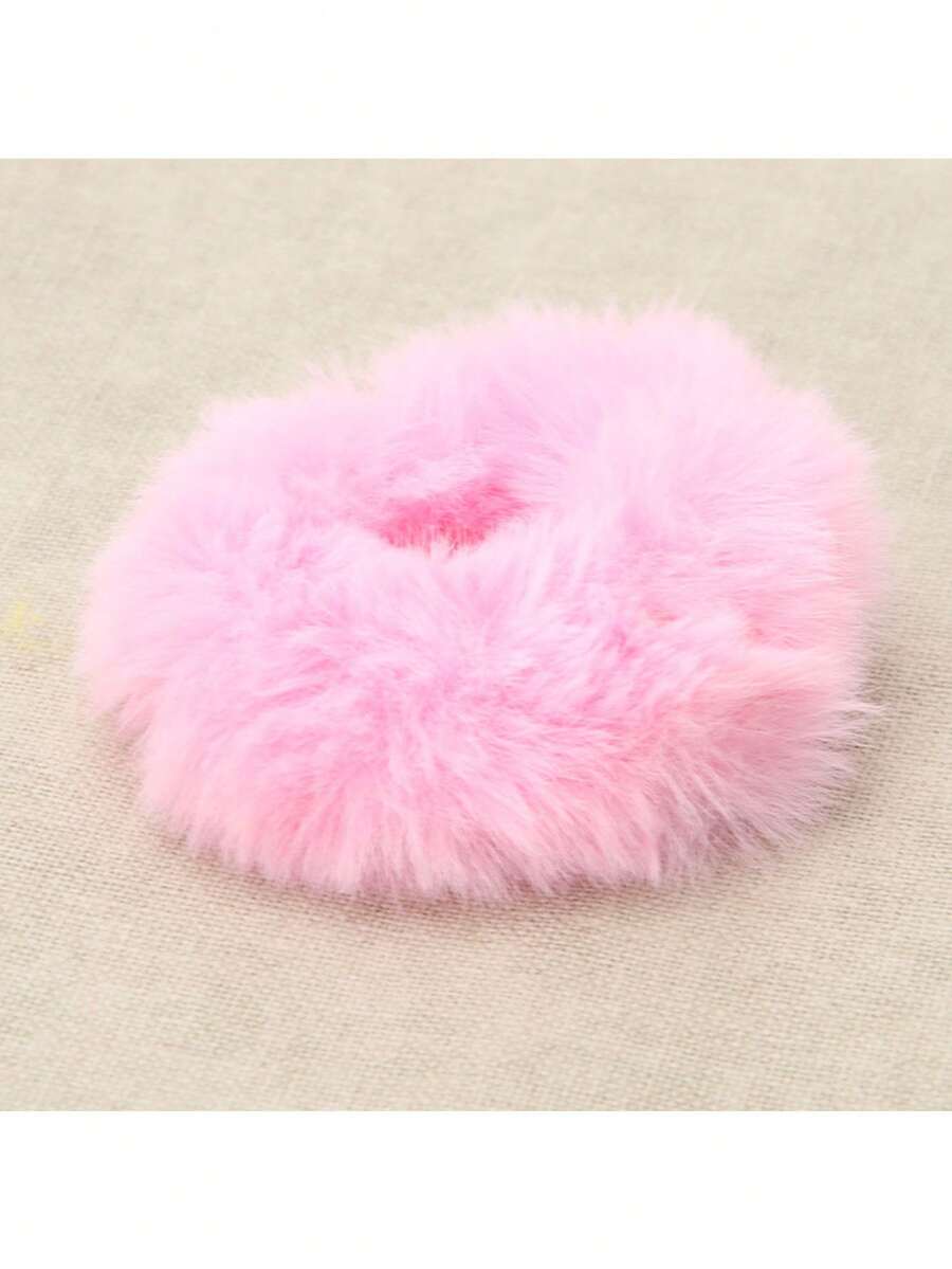 全新韩式糖果色毛绒发带 带绒球弹力发带 可爱兔耳朵发带批发