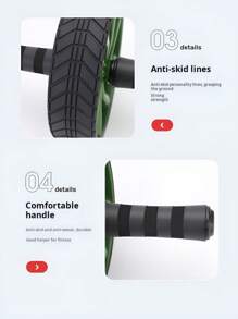 1pc 5cm Wide TPE Wheel Stainless Steel Pipe Single Abdominal Wheel For Indoor Exercise Equipment - Black - View 3