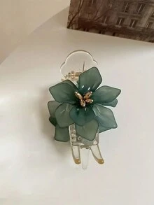 1pc Minimalist Fashionable Flower Hair Clip - Green - View 4