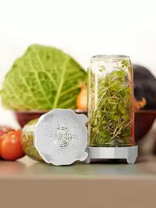 1pc Green Plastic & Stainless Steel Sprouting Lid Bean Sprouts Jar Filter - White - View 13