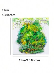 1pack/10pcs Tree Shadow & Sparkle Shell Pet Sticker For Diy Scrapbooking Journaling Decoration - Multicolor - View 6