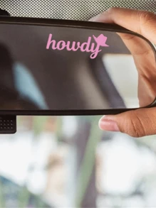 RandySticker 西式車用後視鏡貼紙,牛仔帽後視鏡貼紙,牧場女郎乙烯基貼花,納什維爾車用貼紙