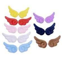 10入組/套雙面絨毛小天使翅膀 Diy 髮夾髮飾頭飾珠寶配件,適用於鞋子、襪子、蛋糕、卡片插入裝飾 - 咖啡棕 - 查看 6