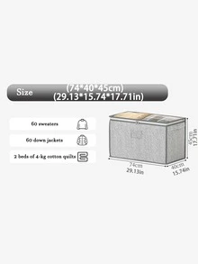 1PC Large Capacity Top Perspective Storage Bag, Toy Storage Bag, Quilt Storage Bag, Clothing Storage Bag, Annotation Slot, Reinforced Handle, Bi-Directional Alloy Zipper, Exquisite Edging Technology, Suitable For Home Wardrobe Storage, Bed Bottom Storage, And Portable Storage When Moving School Organizer Bags Teacher Storage Bags - Light Grey - View 8