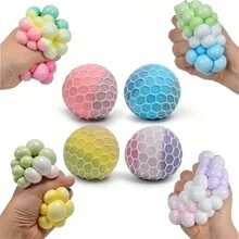 1 Mesh Flour Squeeze Ball, Color Changing Stress Ball, Sensory Calm Focus Toy, Stress Relief Ball - Multicolor - View 1