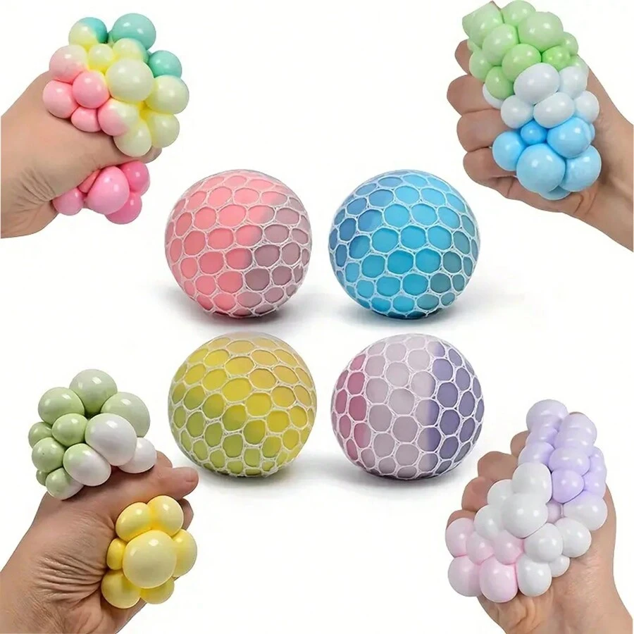 1 Mesh Flour Squeeze Ball, Color Changing Stress Ball, Sensory Calm Focus Toy, Stress Relief Ball - Multicolor - View 1