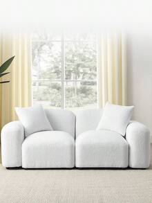 Yoglad Modular Sectional Sherpa Sofa, DIY Combination Boucle Fabric Couch, Modern Sofa With Lounge Chaise, L-Shape Couch With Thick Cushion, Furniture For Living Room - 新白色(角套裝) - 查看 2