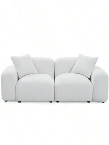 Yoglad Modular Sectional Sherpa Sofa, DIY Combination Boucle Fabric Couch, Modern Sofa With Lounge Chaise, L-Shape Couch With Thick Cushion, Furniture For Living Room - 新白色(角套裝) - 查看 4