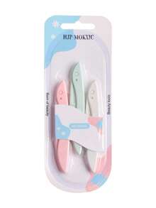 HJP MOKXIC 眉毛刮鬍刀和刮鬍刀,3 件裝透明盒裝不銹鋼折疊刮鬍刀,帶安全網,便攜式臉部除毛器,美容工具