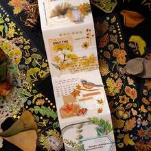 热压烫激光烫金贴纸，创意个性化防水植物日记拼贴画 - 彩色 - 查看 4