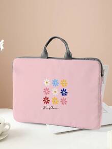 Hand-Painted Floral Print Laptop Bag Classroom Laptop Bags Classroom Bags Teacher Storage Bags Classroom Organizer Bags Back To School For School For Tablet Back To School Supplies Laptop Cover Laptop Sleeve Laptop Bags & Cases School Essentials - Multicolor - View 2